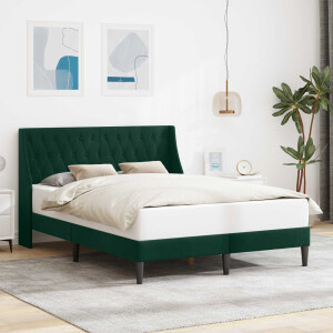 vidaXL Bedframe met hoofdeinde Donkergroen 140 x 200 cm Fluweel