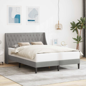 vidaXL Bedframe met hoofdeinde Lichtgrijs 160 x 200 cm Fluweel