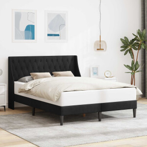 vidaXL Bedframe met hoofdeinde Zwart 160 x 200 cm Fluweel