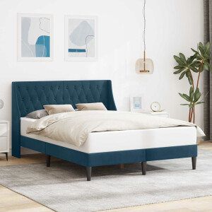 vidaXL Bedframe met hoofdeinde Blauw 160 x 200 cm Fluweel
