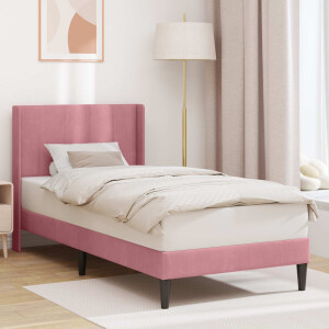 vidaXL Bedframe met hoofdeinde Roze 90 x 190 cm Fluweel