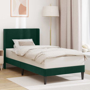 vidaXL Bedframe met hoofdeinde Donkergroen 90 x 200 cm Fluweel