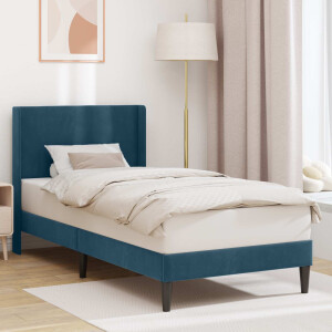 vidaXL Bedframe met hoofdeinde Blauw 100 x 200 cm Fluweel