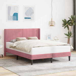 vidaXL Bedframe met hoofdeinde Roze 120 x 200 cm Fluweel