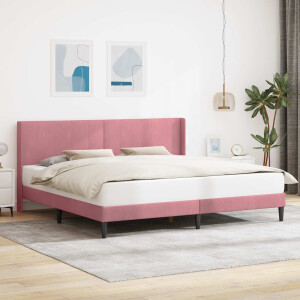 vidaXL Bedframe met hoofdeinde Roze 200 x 200 cm Fluweel