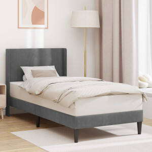 vidaXL Bedframe met hoofdeinde Donkergrijs 100 x 190 cm Fluweel