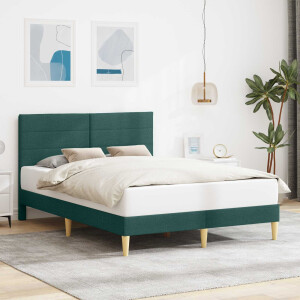 vidaXL Bedframe met hoofdeinde Donkergroen 120 x 190 cm Stof