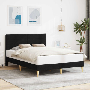 vidaXL Bedframe met hoofdeinde Zwart 120 x 200 cm Stof