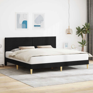 vidaXL Bedframe met hoofdeinde Zwart 200 x 200 cm Stof
