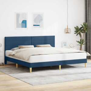 vidaXL Bedframe met hoofdeinde Blauw 200 x 200 cm Stof