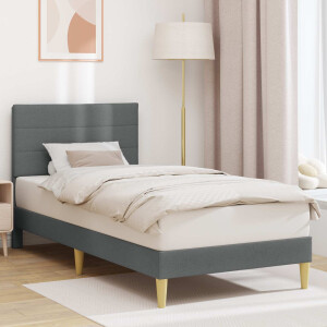 vidaXL Bedframe met hoofdeinde Donkergrijs 100 x 190 cm Stof
