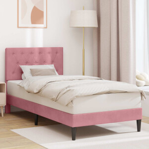 vidaXL Bedframe met hoofdeinde Roze 90 x 190 cm Fluweel