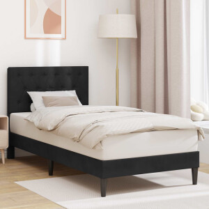vidaXL Bedframe met hoofdeinde Zwart 90 x 190 cm Fluweel