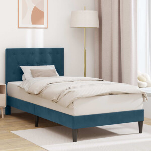 vidaXL Bedframe met hoofdeinde Blauw 90 x 190 cm Fluweel