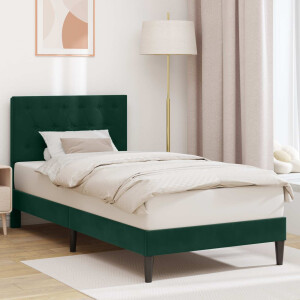vidaXL Bedframe met hoofdeinde Donkergroen 90 x 200 cm Fluweel