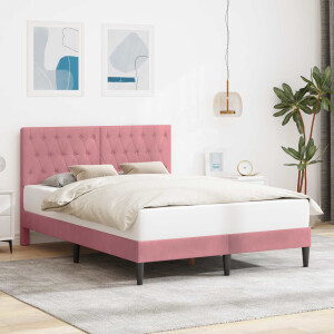 vidaXL Bedframe met hoofdeinde Roze 120 x 200 cm Fluweel