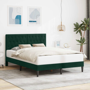vidaXL Bedframe met hoofdeinde Donkergroen 140 x 190 cm Fluweel