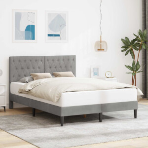 vidaXL Bedframe met hoofdeinde Lichtgrijs 160 x 200 cm Fluweel