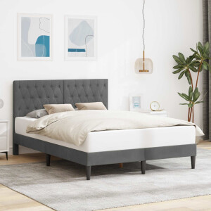 vidaXL Bedframe met hoofdeinde Donkergrijs 160 x 200 cm Fluweel