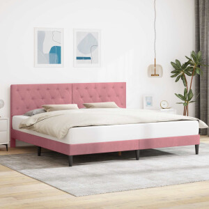 vidaXL Bedframe met hoofdeinde Roze 180 x 200 cm Fluweel