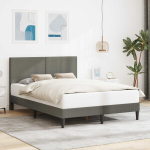 vidaXL Bedframe met hoofdeinde Lichtgrijs 140 x 190 cm Katoen Stof