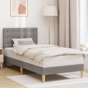 vidaXL Bedframe met hoofdeinde Taupe 90 x 190 cm Stof