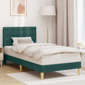 vidaXL Bedframe met hoofdeinde Donkergroen 90 x 200 cm Stof