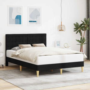 vidaXL Bedframe met hoofdeinde Zwart 140 x 200 cm Stof