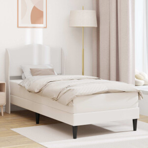 vidaXL Bedframe met hoofdeinde Wit 90 x 190 cm Kunstleer