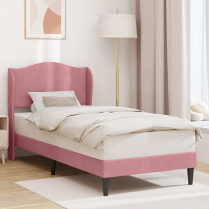 vidaXL Bedframe met hoofdeinde Roze 90 x 200 cm Fluweel