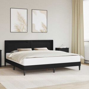 vidaXL Bedframe met LED-stripverlichting Zwart 200 x200 cm Kunstleer
