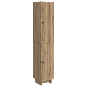 vidaXL Kastenset 2 pcs Artisanaal eiken 34,5 x 33 x 90 cm Bewerkt hout