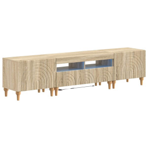 vidaXL 3-delige LED TV-kast Sonoma Eiken Bewerkt hout