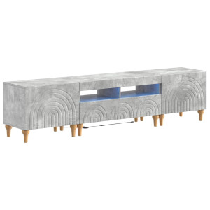 vidaXL 3-delige LED TV-kast Betongrijs Bewerkt hout