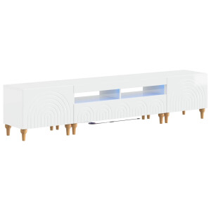vidaXL 3-delige LED TV-kast Hoogglans Wit Bewerkt hout