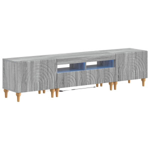 vidaXL 3-delige LED TV-kast Grijs Sonoma Bewerkt hout