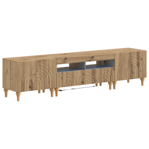 vidaXL 3-delige LED TV-kast Artisanaal eiken Bewerkt hout