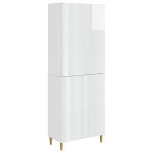 vidaXL Kastenset 2 pcs Hoogglans Wit 66 x 34,5 x 90 cm Bewerkt hout