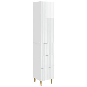 vidaXL Kastenset 2 pcs Hoogglans Wit 33 x 34,5 x 90 cm Bewerkt hout