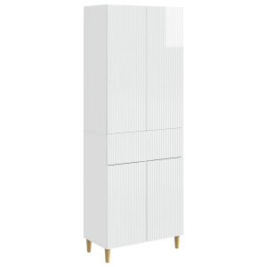 vidaXL Kastenset 2 pcs Hoogglans Wit 66 x 34,5 x 90 cm Bewerkt hout