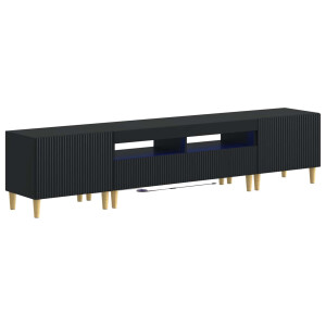 vidaXL 5-delige LED TV-kast ARNHEM Zwart Bewerkt hout