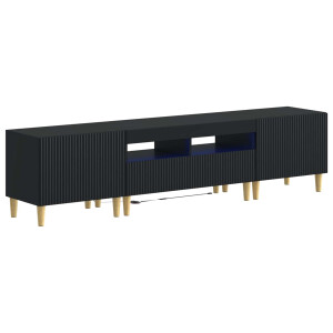 vidaXL 5-delige LED TV-kast Zwart Bewerkt hout