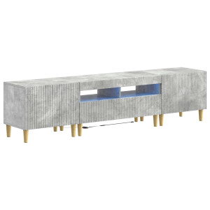 vidaXL 5-delige LED TV-kast Betongrijs Bewerkt hout