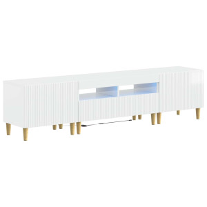 vidaXL 5-delige LED TV-kast Hoogglans Wit Bewerkt hout