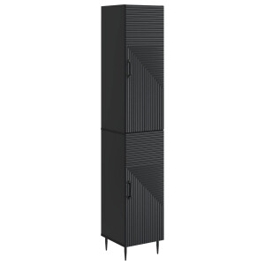 vidaXL Kastenset 2 pcs Zwart 33 x 34,5 x 89,5 cm Bewerkt hout