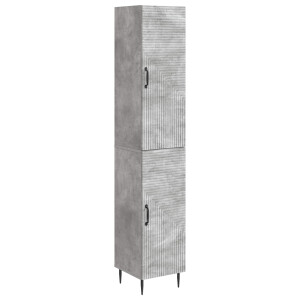 vidaXL Kastenset 2 pcs Betongrijs 33 x 34,5 x 89,5 cm Bewerkt hout