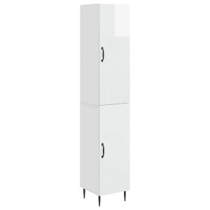 vidaXL Kastenset 2 pcs Hoogglans Wit 33 x 34,5 x 89,5 cm Bewerkt hout