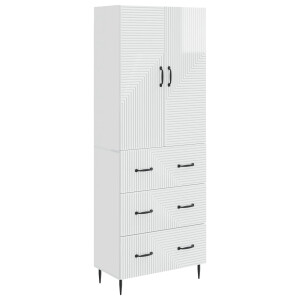 vidaXL Kastenset 2 pcs Hoogglans Wit 66 x 34,5 x 90 cm Bewerkt hout