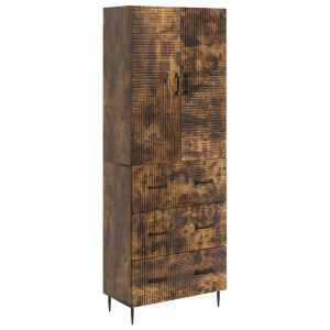 vidaXL Kastenset 2 pcs Gerookt eiken 66 x 34,5 x 90 cm Bewerkt hout