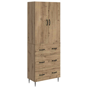 vidaXL Kastenset 2 pcs Artisanaal eiken 66 x 34,5 x 90 cm Bewerkt hout